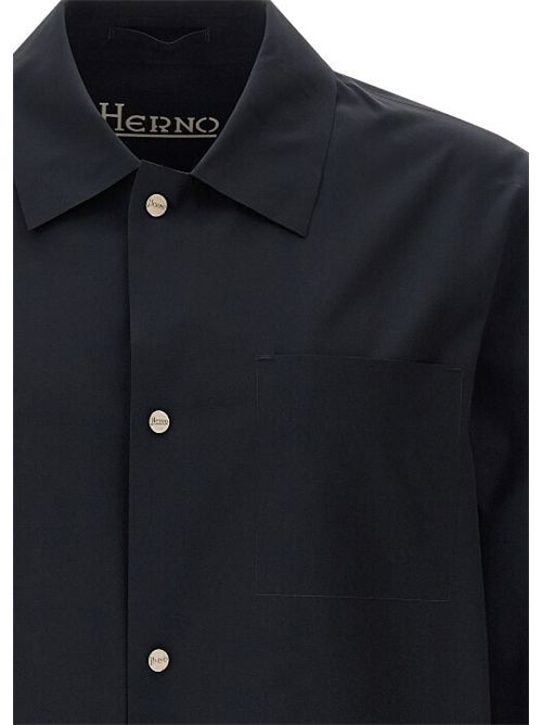 TECHNICAL FABRIC OVERSHIRT HERNO | GI000318U.12301SZ9294 BLU/GRIGIO